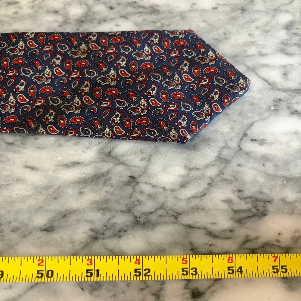 JOHN WEITZ Men's Paisley Silk Necktie Blue Red White‎ Formal Business Mens